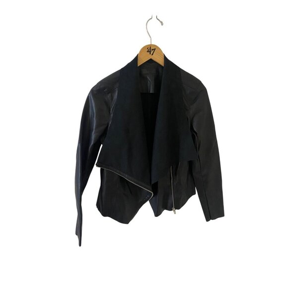 Blank NYC Women's Soft Light Weight Gaux Leather Full Zip Jacket - Small - Picture 1 of 13